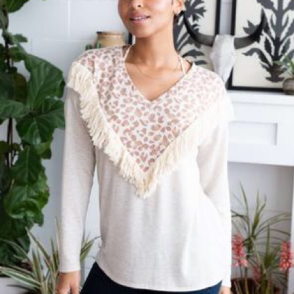 Leopard print fringe top three bird nest - Picture 1 of 1